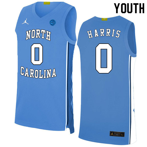 2020 Youth #0 Anthony Harris North Carolina Tar Heels College Basketball Jerseys Sale-Blue